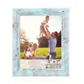 5" X 7" Rustic Farmhouse Light Aqua Blue Wood F...