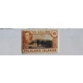 FALKLAND ISLANDS KGVI 1938 10/- BLACK & ORANGE-...