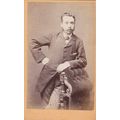 VICT. CDV PHOTO -MAN LEANING ON CHAIR BY G. FLE...