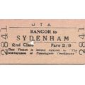 U.T.A. Edmondson Ticket - Bangor to Sydenham