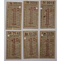 6 x London General Omnibus Bus Tickets LGO 1d S...