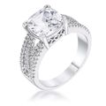 3Ct Elegant Rhodium Plated Criss-Cross Clear CZ...