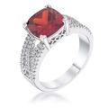 3Ct Elegant Rhodium Plated Criss-Cross Garnet C...