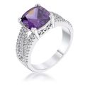 3Ct Elegant Silvertone Criss-Cross Amethyst Pur...