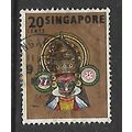 SINGAPORE 1968 20c KATHAK KALI SG 107 FINE USED#2