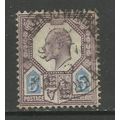 GB 1902 - 11 KEV11 5d Purple / blue used Wmk 49...
