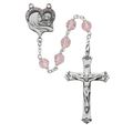 Rose Sterling Silver Tin Cut Rosary