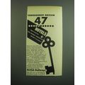 1949 British Railways Ad - Throughout Britain 47 Hotels operated