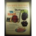 1957 Royal Blackberry Gelatin Ad - New Royal Exclusive!