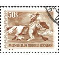 MONGOLIA, HORSE, horseback postman, brown 1973,...