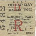 L.N.E.R. Edmondson Ticket - Hadley Wood to Oakl...