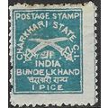 INDIA STATES CHARKHARI 1909-19 1p TURQUOISE MIN...