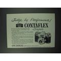 1960 Zeiss Contaflex Super Camera Ad - Performance!