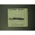 1950 The Old Print Shop Ad - Clipper Ships - Nightingale