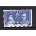 Gibraltar - 1937 - 3d Coronation (sg120) Mint H...