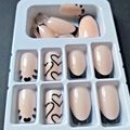 False Nails pink french black square Press On S...