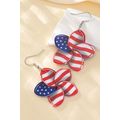 Fiery Red American Flag Printed Flower Shape Ho...