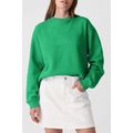 Dark Green Solid Fleece Lined Drop Shoulder Ter...