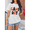 White GAME DAY Funny Letter Printed Casual Tee