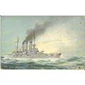 Naval SMS BRAUNSCHWEIG Tuck Oilette Postcard (9...