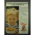 1972 Kellogg's Raisin Bran Ad - 8 Essential Vitamins