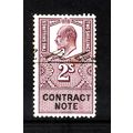 GREAT BRITAIN EDWARD VII CONTRACT NOTE 2s PURPL...