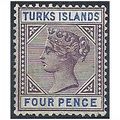 Turks Islands 1895 SG71 4d Dull Purple & Ultra ...