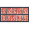 BULK STOCK.(1st) Bright Orange-Red x 10.Type Un...