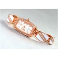 Rose Gold Plated Rhinestone Crystal White Ename...