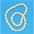 Pre Loved Light Cream Natural Wood Beads Neckla...