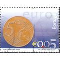 PORTUGAL, Introduction of Euro, 5p, blue 2002, ...