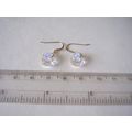 Vintage 925 Earrings Aurora Borealis Crystal He...