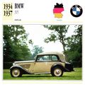 Collectors Club card. Classic Cars. BMW 315