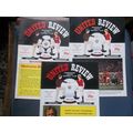 3 FOOTBALL PROGRAMMMES MANCHESTER UNITED REVIEW...