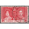 Cayman Islands KGVI 1937 Coronation 1d Carmine ...