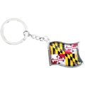 Waving Maryland Flag Metal Keychain