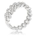 Rhodium Plated Clear CZ Round Cut Flexible Chai...