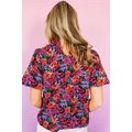 Multicolor Floral Print Round Neck Puff Sleeve ...