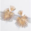 Gold Big Burst Dangle Earrings - Sunburst - Sta...