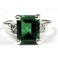 Russian Nanocrystal Emerald, 925 Sterling Silve...