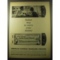 1960 American Express Travelers Cheques Ad - Carry Your Money