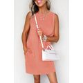 Flamingo Mineral Wash Tank Mini Dress with Pockets