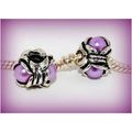 2 Purple Faux Pearl Spacer Screw Stopper Bead F...