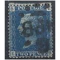 1858 SG47 2d Blue Plate 14 Good Used Check Lett...