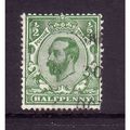 GREAT BRITAIN 1911 SG 324 1/2d GREEN FINE USED
