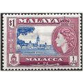 Malacca 1957 SG47 $1 Ultramarine & Reddish Purp...