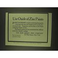 1913 New Jersey Zinc Company Ad - Oxide of Zinc