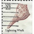 USA, MOLLUSCS, Lightning Whelk, white 1985, 22c #3