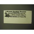 1928 Walsh Garden Tractor Advertisement