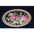 Lefton Midnight Rose black dinner plate 07383 1...